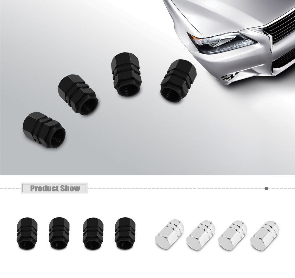 4pcs Universal Car Aluminum Tire Valve Caps Auto Accessories